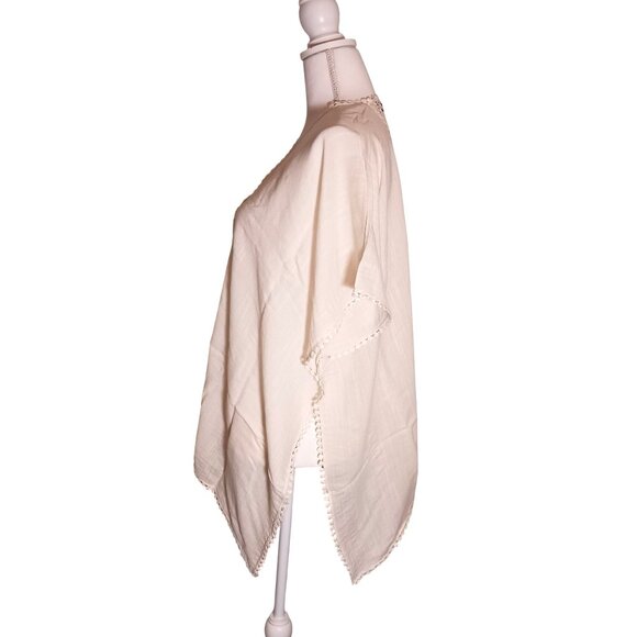 NEW Steve Madden Lace Inset Ruana in Ivory, OS, Crotchet Kimono Cardigan - Picture 5 of 8